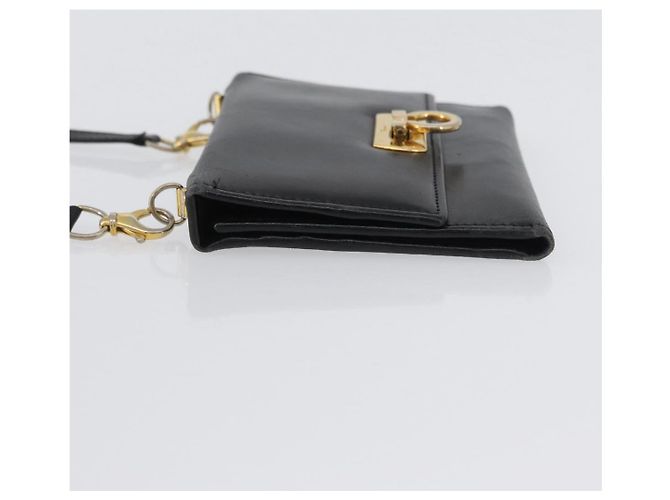 Borsa a Spalla Gancini in Pelle Oro Nero Salvatore Ferragamo Auth 173272 D'oro - vista 4