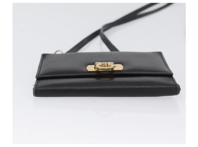 Borsa a Spalla Gancini in Pelle Oro Nero Salvatore Ferragamo Auth 173272 D'oro - vista 5