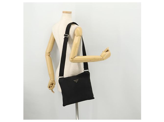 Borsa a Spalla PRADA in Nylon Nero Argento Autentica bs33344 - vista 20