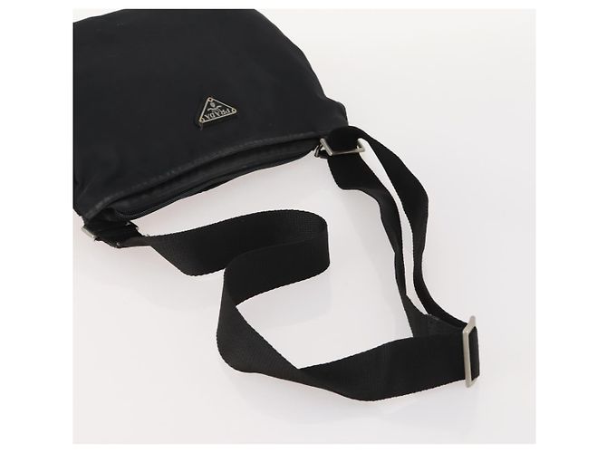 Borsa a Spalla PRADA in Nylon Nero Argento Autentica bs33344 - vista 7