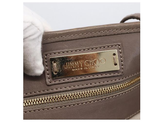 Sac Tote en Cuir Gris Jimmy Choo Auth bs33580 Marron - vue 10