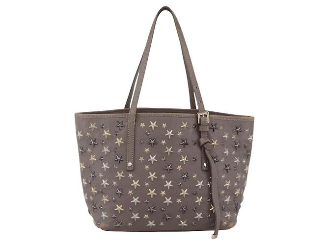Sac Tote en Cuir Gris Jimmy Choo Auth bs33580 Marron - vue 13
