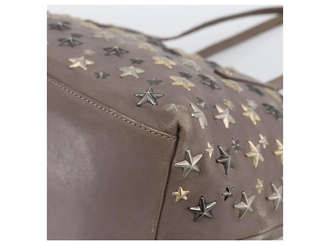 Sac Tote en Cuir Gris Jimmy Choo Auth bs33580 Marron - vue 15