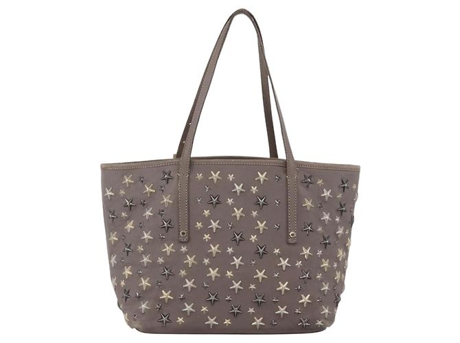 Sac Tote en Cuir Gris Jimmy Choo Auth bs33580 Marron - vue 2
