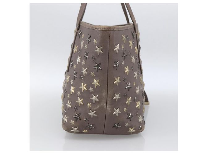 Sac Tote en Cuir Gris Jimmy Choo Auth bs33580 Marron - vue 3
