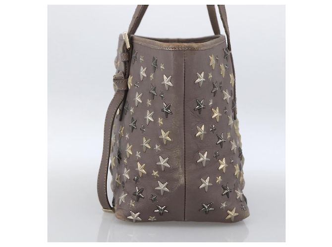 Sac Tote en Cuir Gris Jimmy Choo Auth bs33580 Marron - vue 4