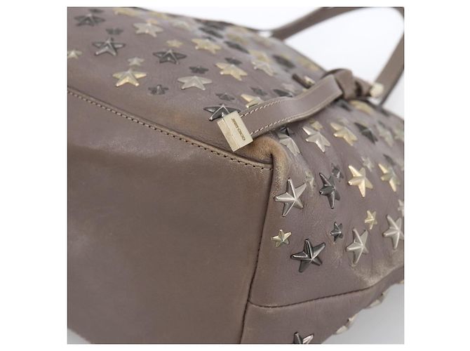 Sac Tote en Cuir Gris Jimmy Choo Auth bs33580 Marron - vue 9