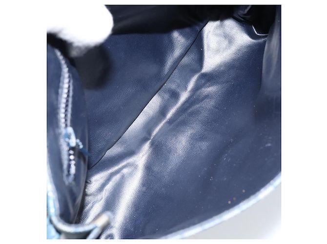 Céline Sac à bandoulière en toile Macadam CELINE PVC bleu marine or Auth LNZ098 Doré - vue 10