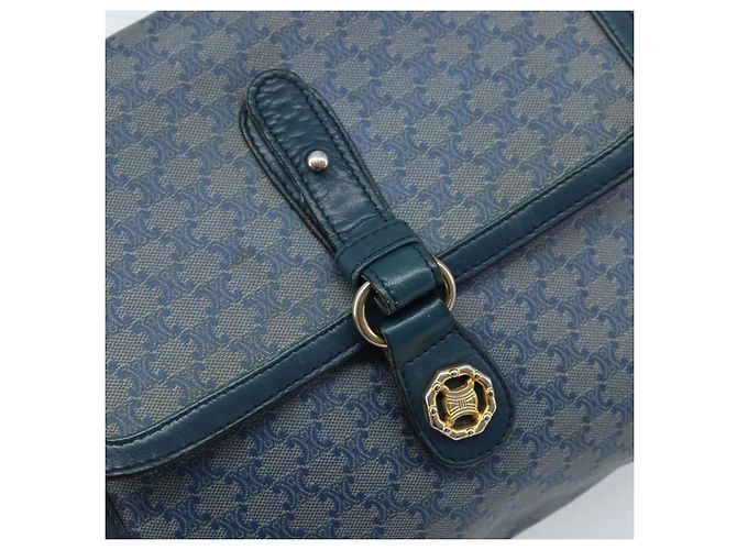 Céline Sac à bandoulière en toile Macadam CELINE PVC bleu marine or Auth LNZ098 Doré - vue 17