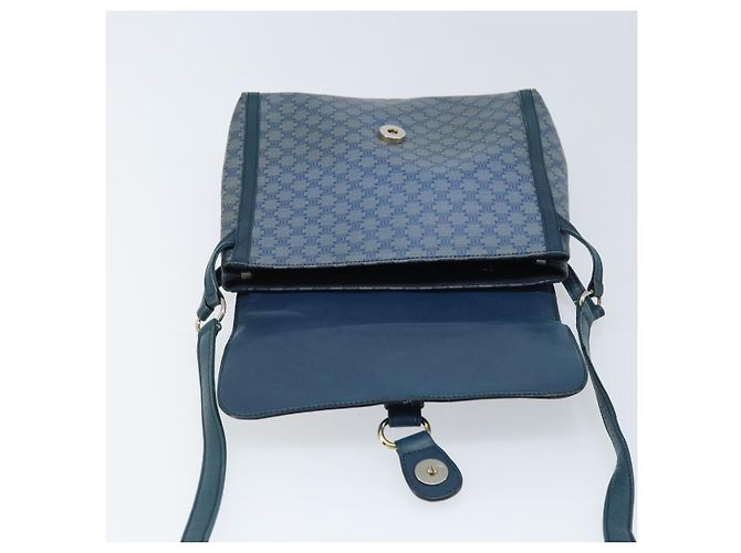 Céline Sac à bandoulière en toile Macadam CELINE PVC bleu marine or Auth LNZ098 Doré - vue 18