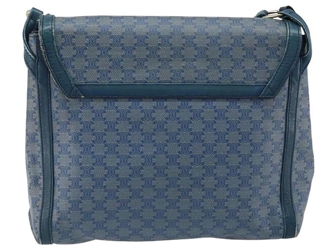 Céline Sac à bandoulière en toile Macadam CELINE PVC bleu marine or Auth LNZ098 Doré - vue 2