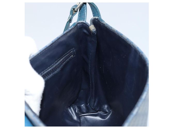 Céline Sac à bandoulière en toile Macadam CELINE PVC bleu marine or Auth LNZ098 Doré - vue 20
