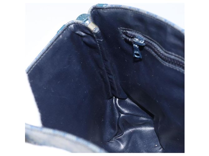 Céline Sac à bandoulière en toile Macadam CELINE PVC bleu marine or Auth LNZ098 Doré - vue 21
