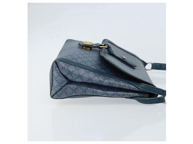 Céline Sac à bandoulière en toile Macadam CELINE PVC bleu marine or Auth LNZ098 Doré - vue 3