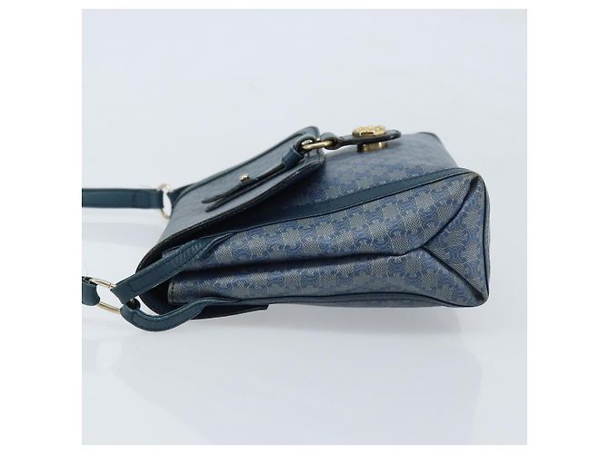 Céline Sac à bandoulière en toile Macadam CELINE PVC bleu marine or Auth LNZ098 Doré - vue 4