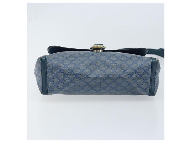 Céline Sac à bandoulière en toile Macadam CELINE PVC bleu marine or Auth LNZ098 Doré - vue 5