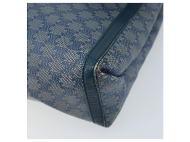 Céline Sac à bandoulière en toile Macadam CELINE PVC bleu marine or Auth LNZ098 Doré - vue 9