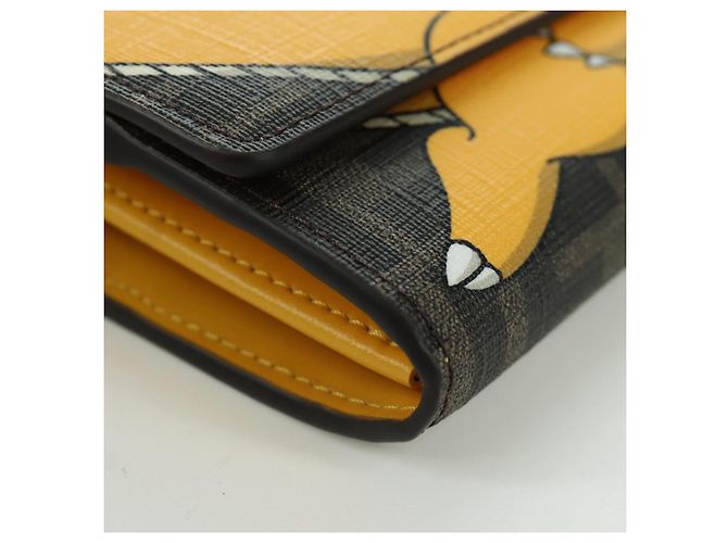 FENDI xFRGMTxPOKEMON Portafoglio a Catena in Tela Zucca Drago Nero Auth 166959SM - vista 15