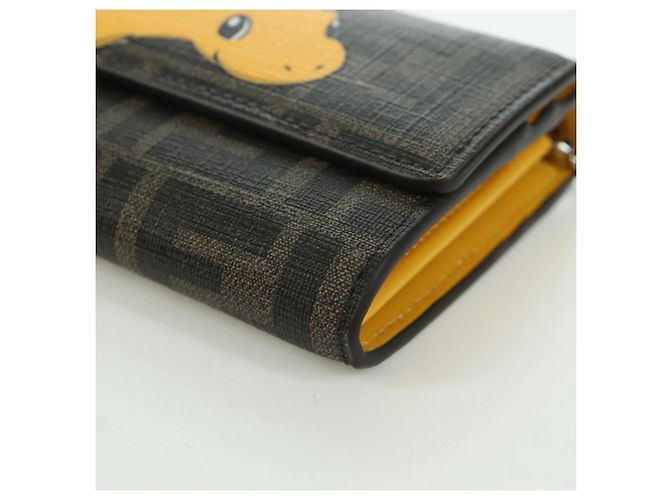 FENDI xFRGMTxPOKEMON Portafoglio a Catena in Tela Zucca Drago Nero Auth 166959SM - vista 16