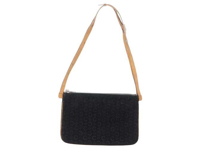 Céline CELINE C Macadam Canvas Schultertasche aus Wildleder Schwarz Silber Authentisch ki6507 - Ansicht 13