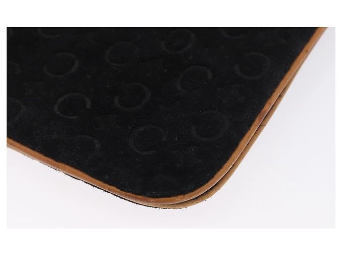 Céline CELINE C Macadam Canvas Schultertasche aus Wildleder Schwarz Silber Authentisch ki6507 - Ansicht 14