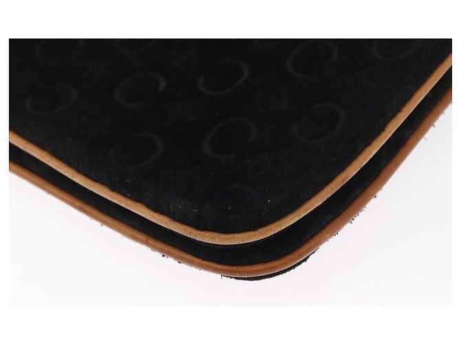 Céline CELINE C Macadam Canvas Schultertasche aus Wildleder Schwarz Silber Authentisch ki6507 - Ansicht 16
