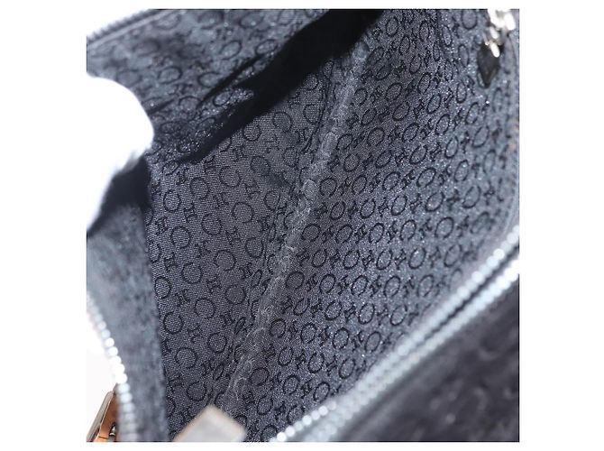 Céline CELINE C Macadam Canvas Schultertasche aus Wildleder Schwarz Silber Authentisch ki6507 - Ansicht 20