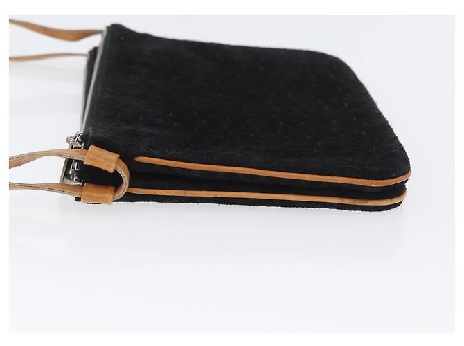 Céline CELINE C Macadam Canvas Schultertasche aus Wildleder Schwarz Silber Authentisch ki6507 - Ansicht 4