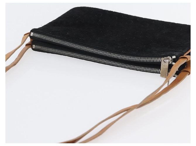 Céline CELINE C Macadam Canvas Schultertasche aus Wildleder Schwarz Silber Authentisch ki6507 - Ansicht 6