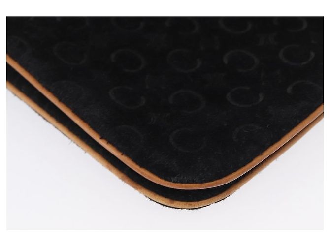 Céline CELINE C Macadam Canvas Schultertasche aus Wildleder Schwarz Silber Authentisch ki6507 - Ansicht 9