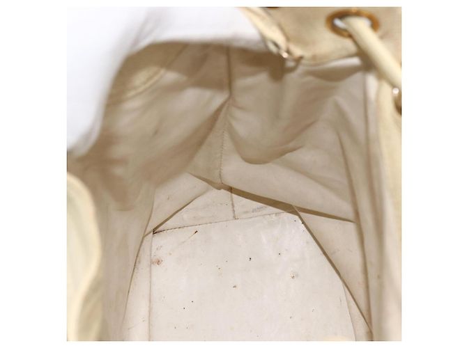 CHANEL Schultertasche aus Kaviarleder Creme Gold CC Auth BA11064 Golden Roh - Ansicht 19
