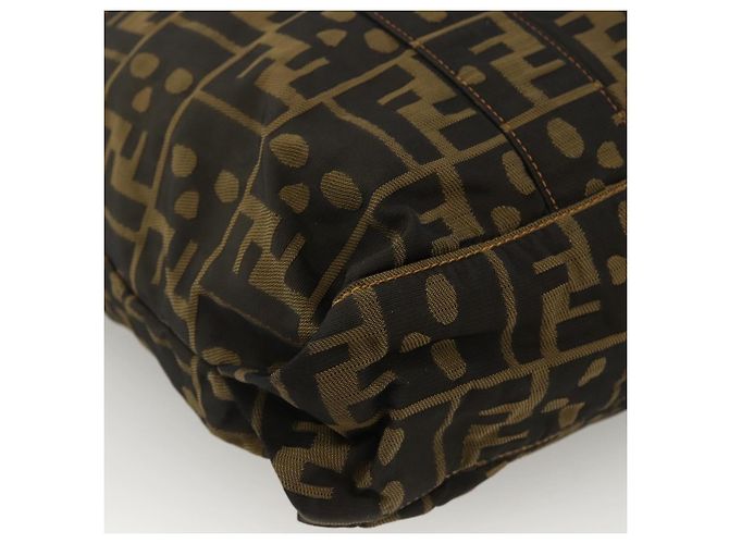 FENDI Zucca Canvas Tote Bag Braun Schwarz Auth 172970 - Ansicht 14