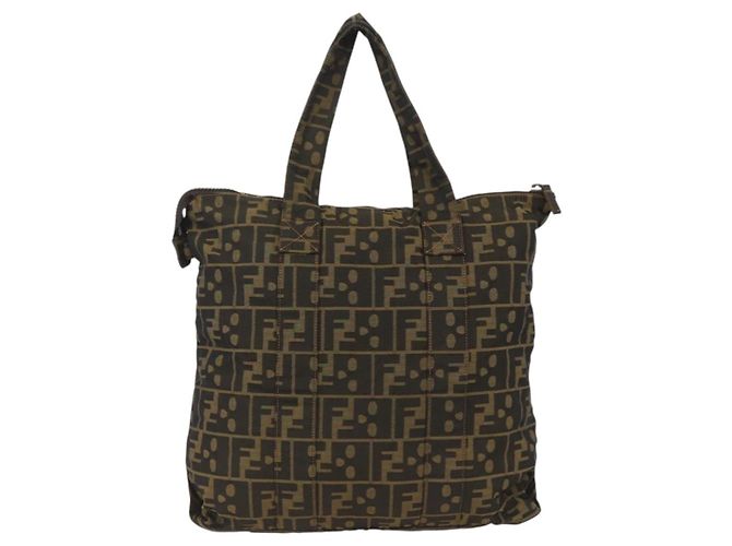 FENDI Zucca Canvas Tote Bag Braun Schwarz Auth 172970 - Ansicht 2