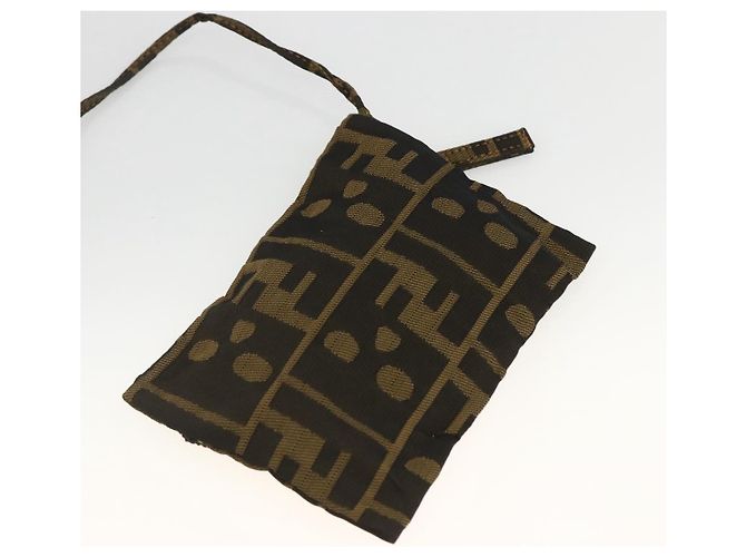 FENDI Zucca Canvas Tote Bag Braun Schwarz Auth 172970 - Ansicht 21