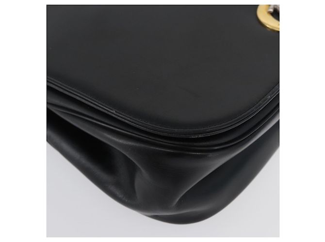 Borsa a Spalla Christian Dior in Pelle di Vitello Nera e Oro Auth LNZ141 Nero D'oro - vista 12