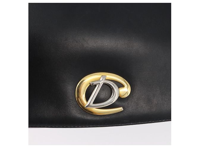 Borsa a Spalla Christian Dior in Pelle di Vitello Nera e Oro Auth LNZ141 Nero D'oro - vista 16
