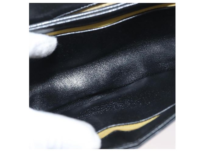 Borsa a Spalla Christian Dior in Pelle di Vitello Nera e Oro Auth LNZ141 Nero D'oro - vista 19