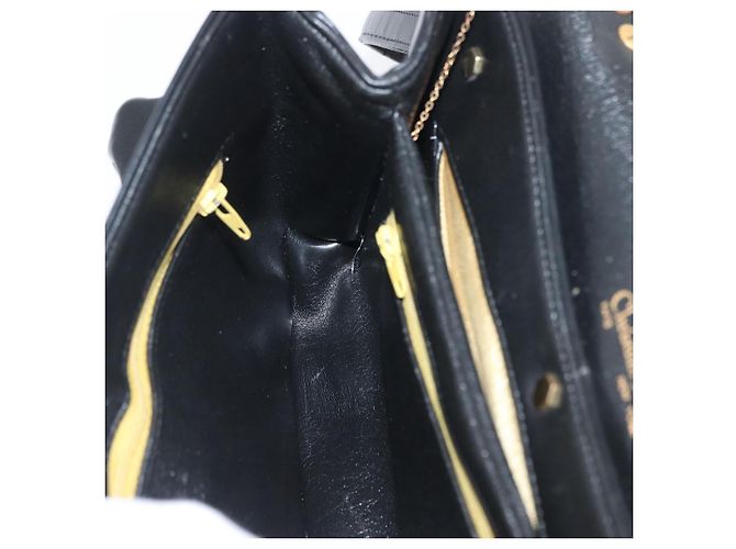 Borsa a Spalla Christian Dior in Pelle di Vitello Nera e Oro Auth LNZ141 Nero D'oro - vista 21