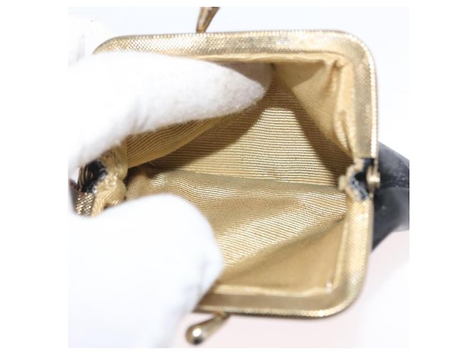 Borsa a Spalla Christian Dior in Pelle di Vitello Nera e Oro Auth LNZ141 Nero D'oro - vista 26