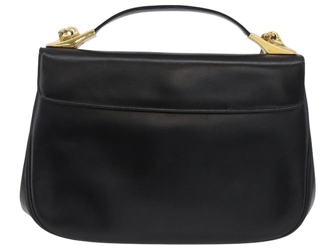Borsa a Spalla Christian Dior in Pelle di Vitello Nera e Oro Auth LNZ141 Nero D'oro - vista 3