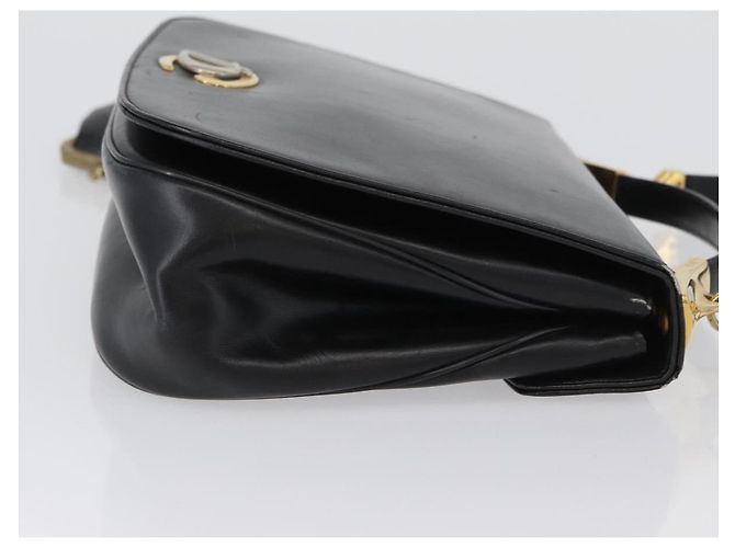 Borsa a Spalla Christian Dior in Pelle di Vitello Nera e Oro Auth LNZ141 Nero D'oro - vista 4