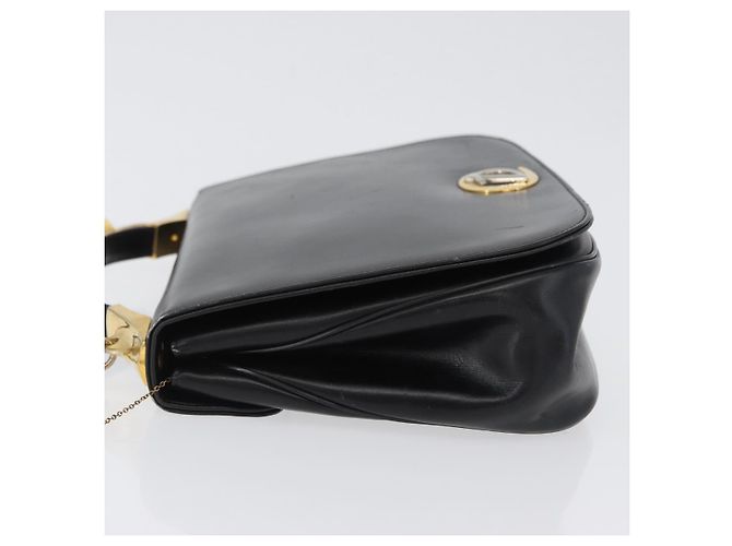 Borsa a Spalla Christian Dior in Pelle di Vitello Nera e Oro Auth LNZ141 Nero D'oro - vista 5