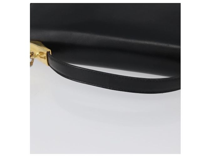 Borsa a Spalla Christian Dior in Pelle di Vitello Nera e Oro Auth LNZ141 Nero D'oro - vista 7