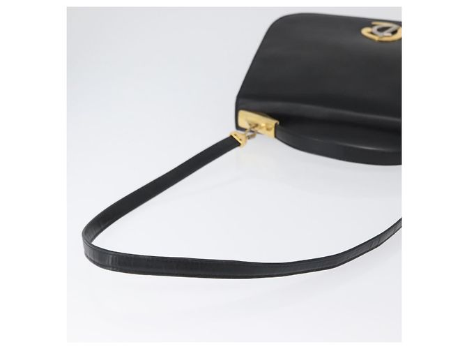 Borsa a Spalla Christian Dior in Pelle di Vitello Nera e Oro Auth LNZ141 Nero D'oro - vista 9