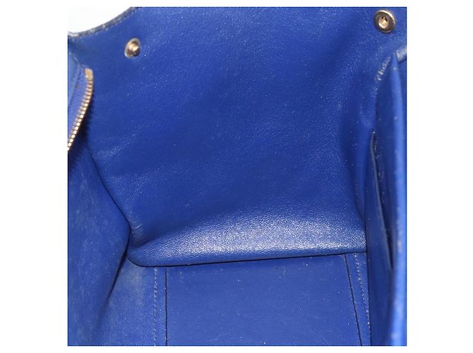 Céline Borsa a mano Trapeze CELINE in pelle scamosciata 2 in 1 blu oro Auth ka2823 D'oro - vista 20