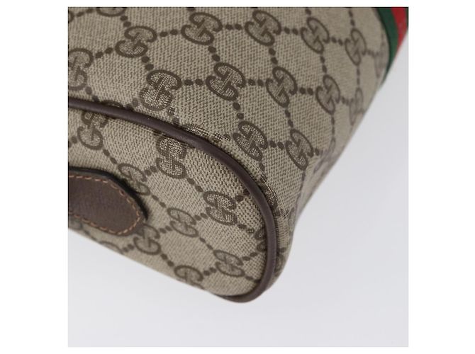 Borsa a Spalla Gucci GG Supreme Web Sherry Line PVC Beige 904 02 005 Auth ki6442 D'oro - vista 13