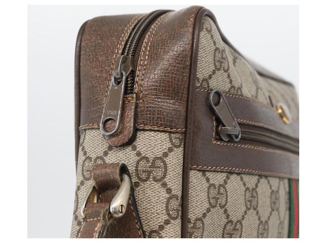 Borsa a Spalla Gucci GG Supreme Web Sherry Line PVC Beige 904 02 005 Auth ki6442 D'oro - vista 15