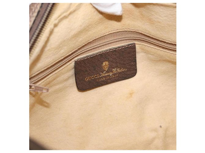 Borsa a Spalla Gucci GG Supreme Web Sherry Line PVC Beige 904 02 005 Auth ki6442 D'oro - vista 17