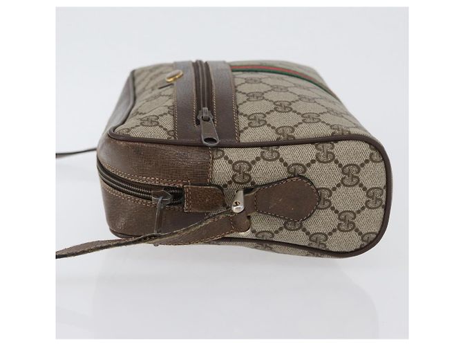 Borsa a Spalla Gucci GG Supreme Web Sherry Line PVC Beige 904 02 005 Auth ki6442 D'oro - vista 5
