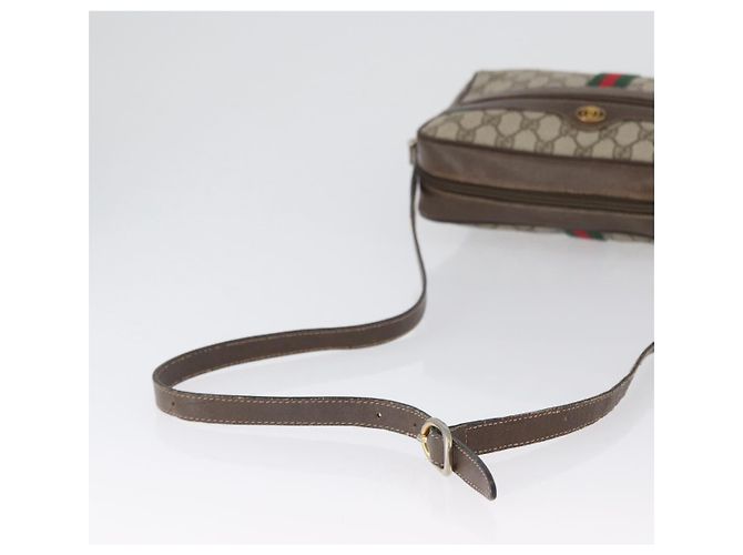 Borsa a Spalla Gucci GG Supreme Web Sherry Line PVC Beige 904 02 005 Auth ki6442 D'oro - vista 7
